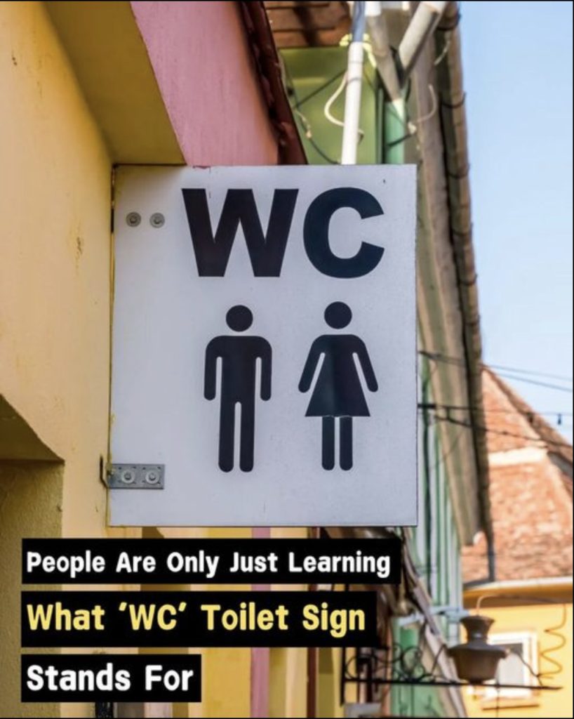 Meaning behind the ‘WC’ sign outside bathrooms