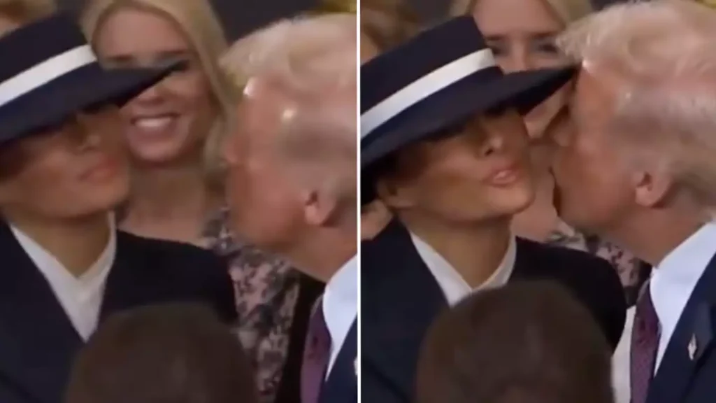 Donald Trump’s attempt to kiss wife Melania during inauguration has people very confused