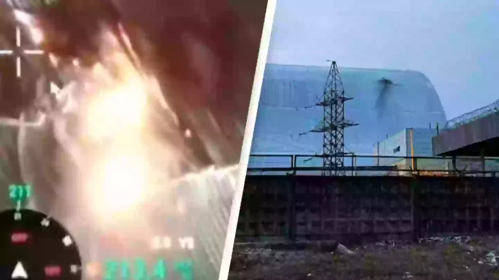 Shocking footage shows Russian drone hitting Chernobyl power plant that ‘protects the world from radiation’