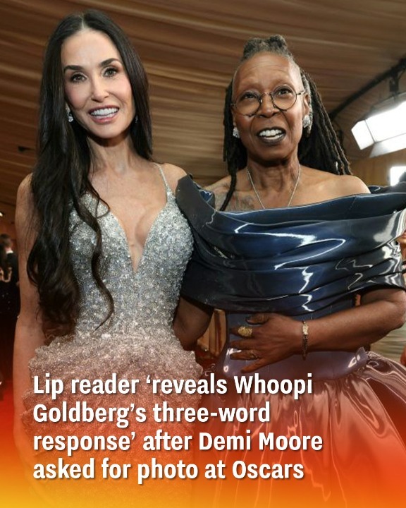 Lip reader discloses Whoopi Goldberg’s three-word reply after Demi Moore requested a photo at the Oscars.